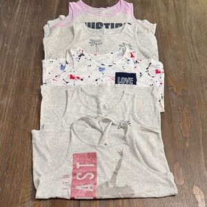 Justice Girls Tank Tops Bundle — Gray, Pink, Blue, Red